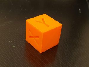 Sidewinder X1 calibration cube