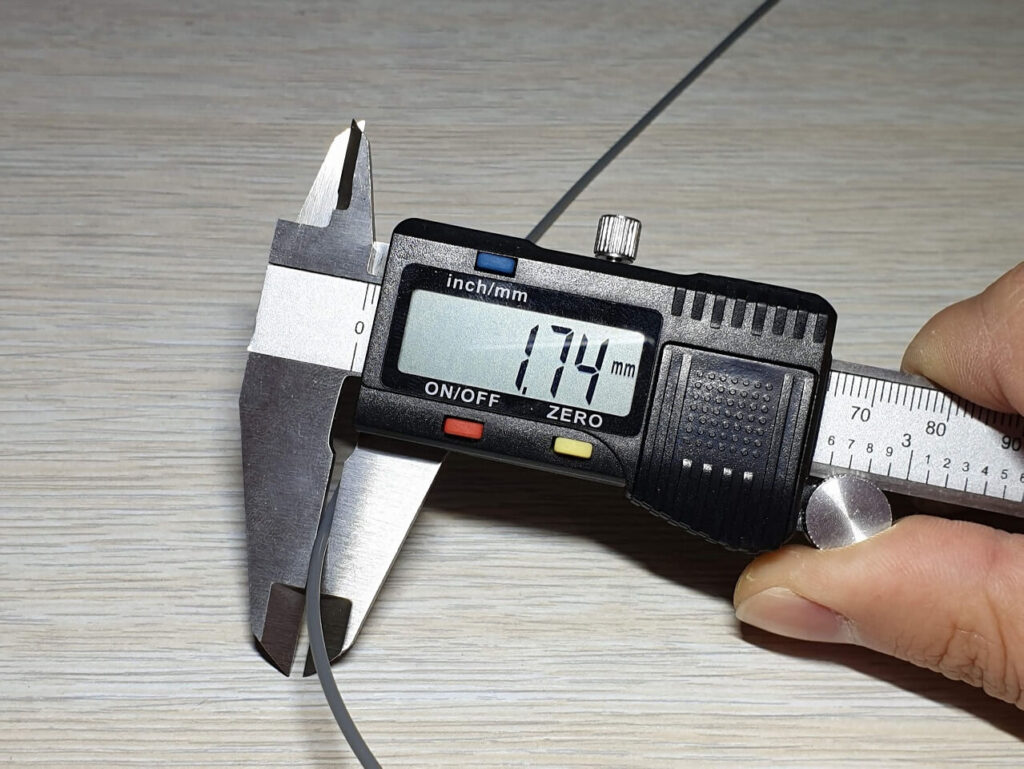 Filament Measurement for flow rate calibration