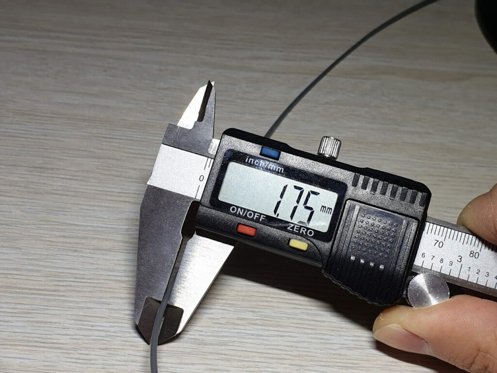 Filament Measurement for flow rate calibration