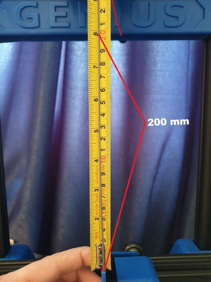 Measure 200 mm - Extruder Calibration