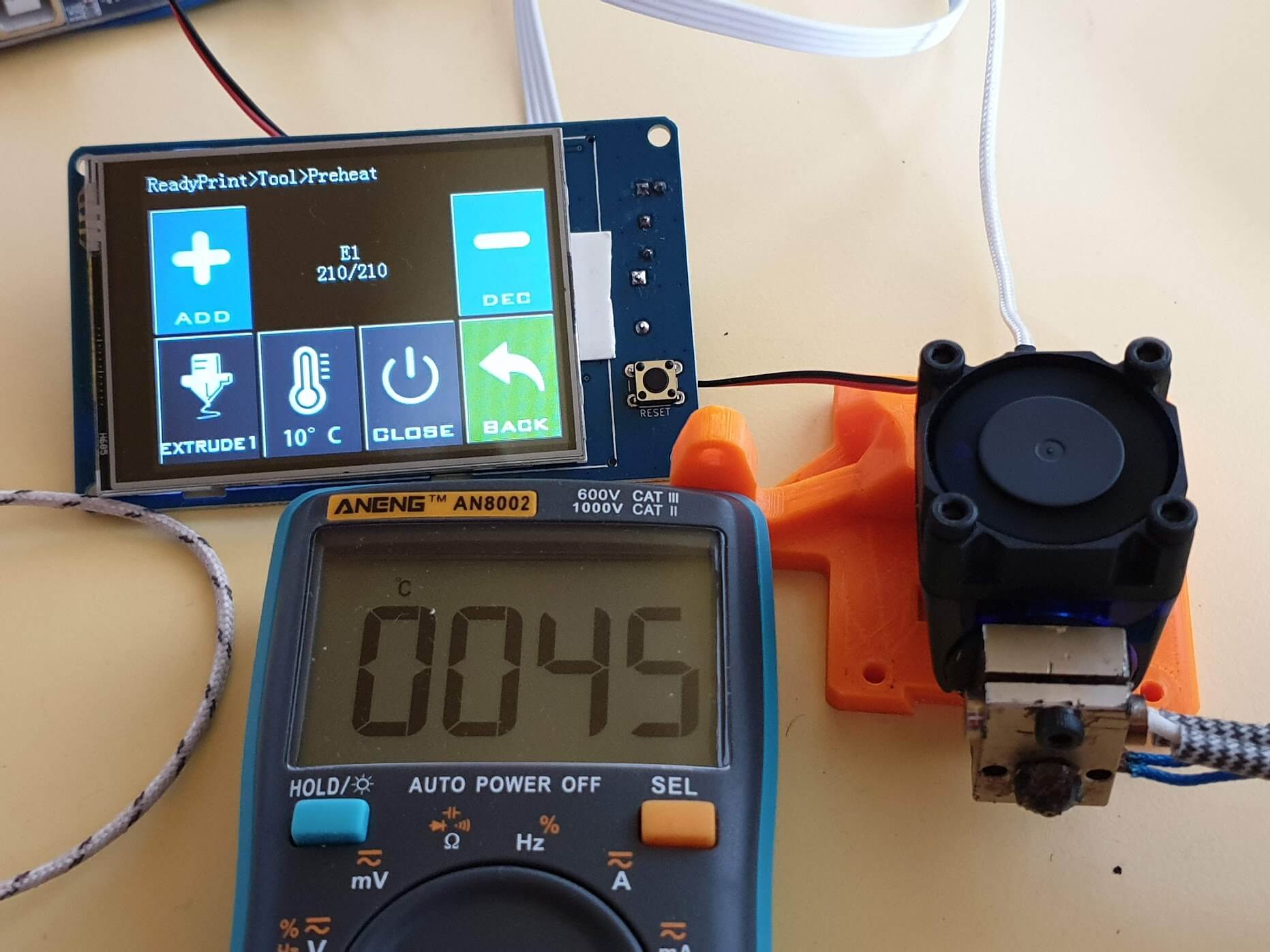 Dragon Hotend Vs Copperhead Heat Break + E3d V6 Heat Sink - Temperature 