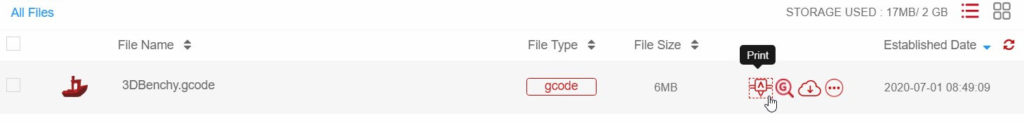 Select the gcode you want to print | Remote Printing with RaiseCloud, IdeaMaker and OctoPrint