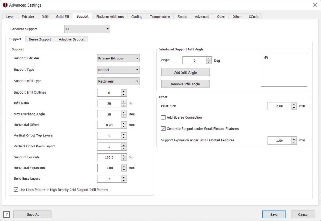 Advanced settings for support in IdeaMaker | IdeaMaker Review: Why it's my favorite slicer?