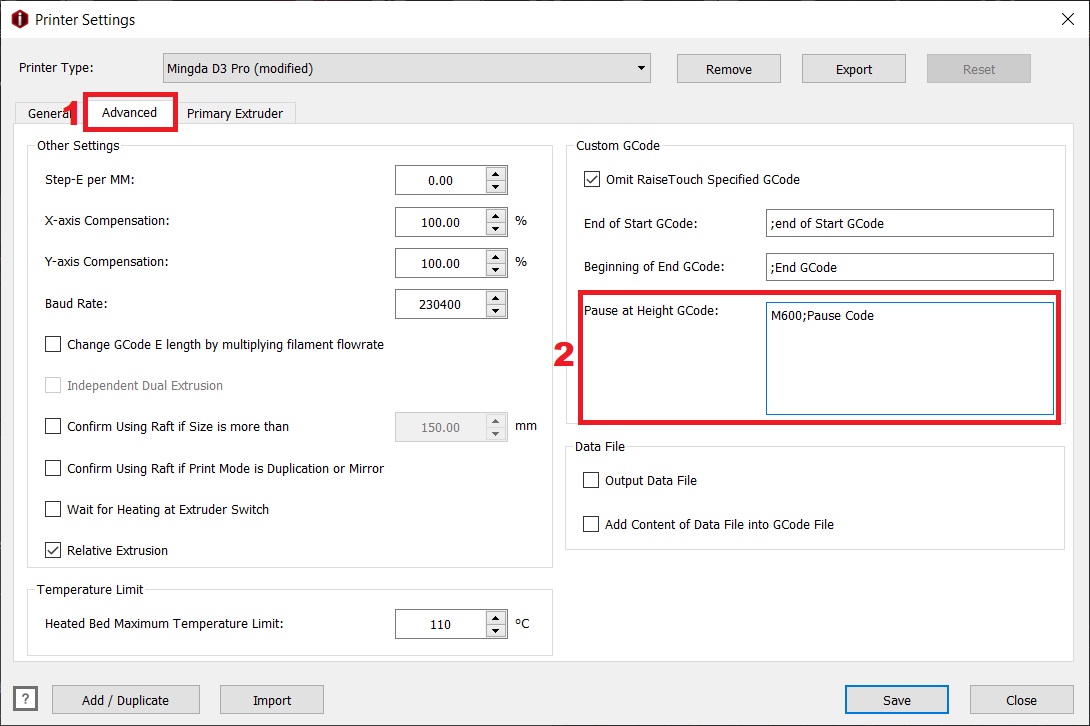 Filament Start G-code and End G-code inserted in wrong position