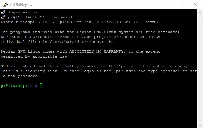 FluiddPi SSH | Comment installer FluiddPi sur Raspberry Pi