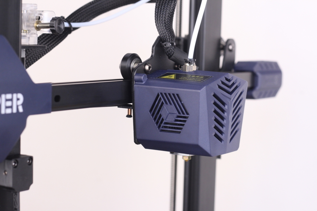 Anycubic Vyper Print Head with dual part cooling fans side view | Anycubic Vyper Review: Better than CR-6 SE?
