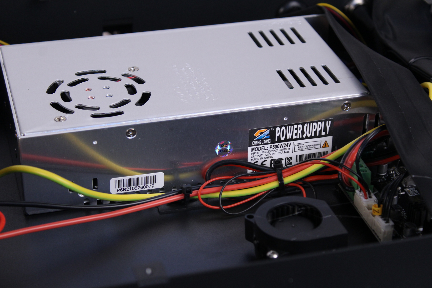 Cheng Ling 500W 24 V power supply on Sovol SV04 2 | Sovol SV04 Review: Large Format IDEX 3D Printer