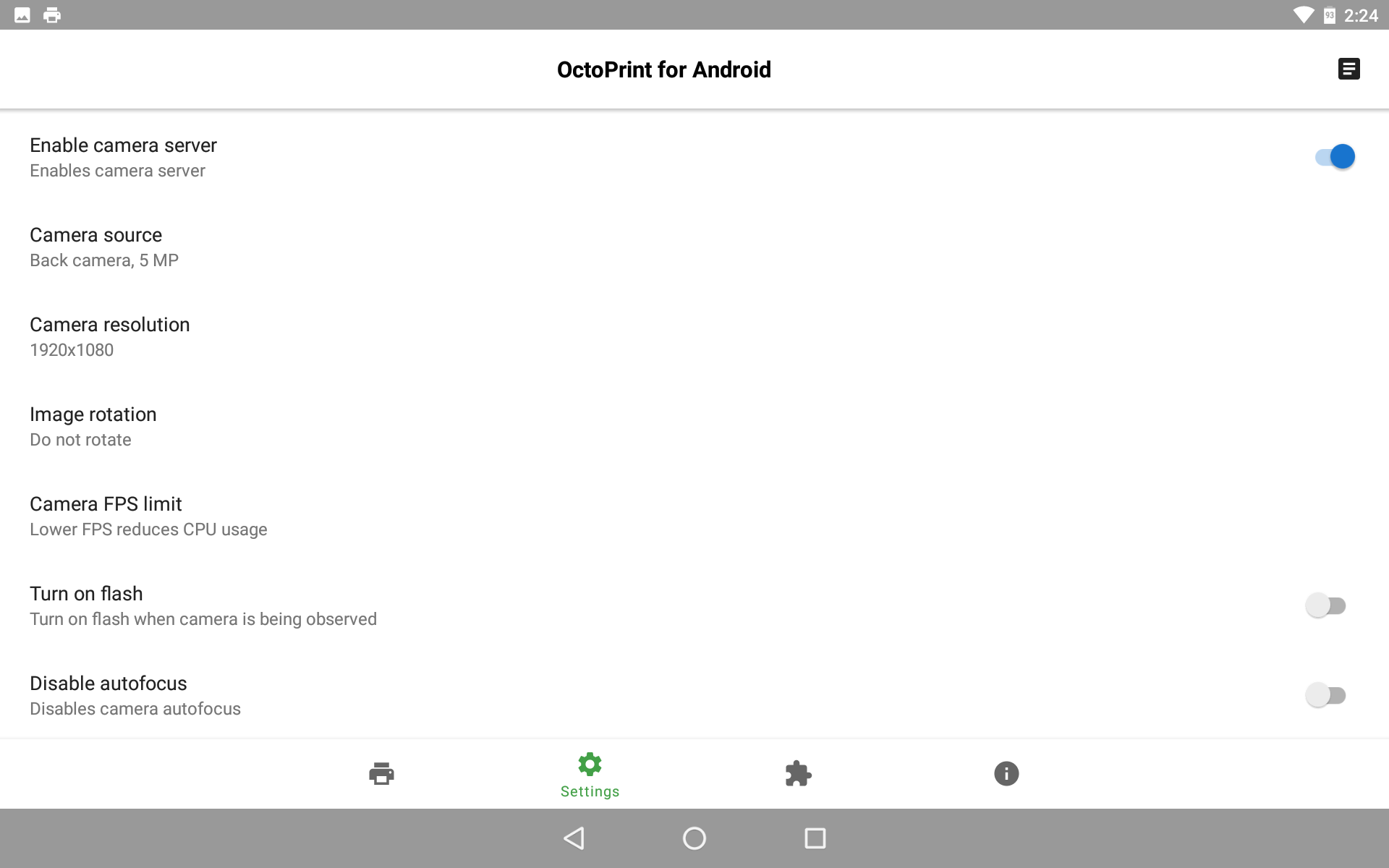 Octoprint for Android Webcam Settings | OctoPrint for Android: Recycle your old phone!