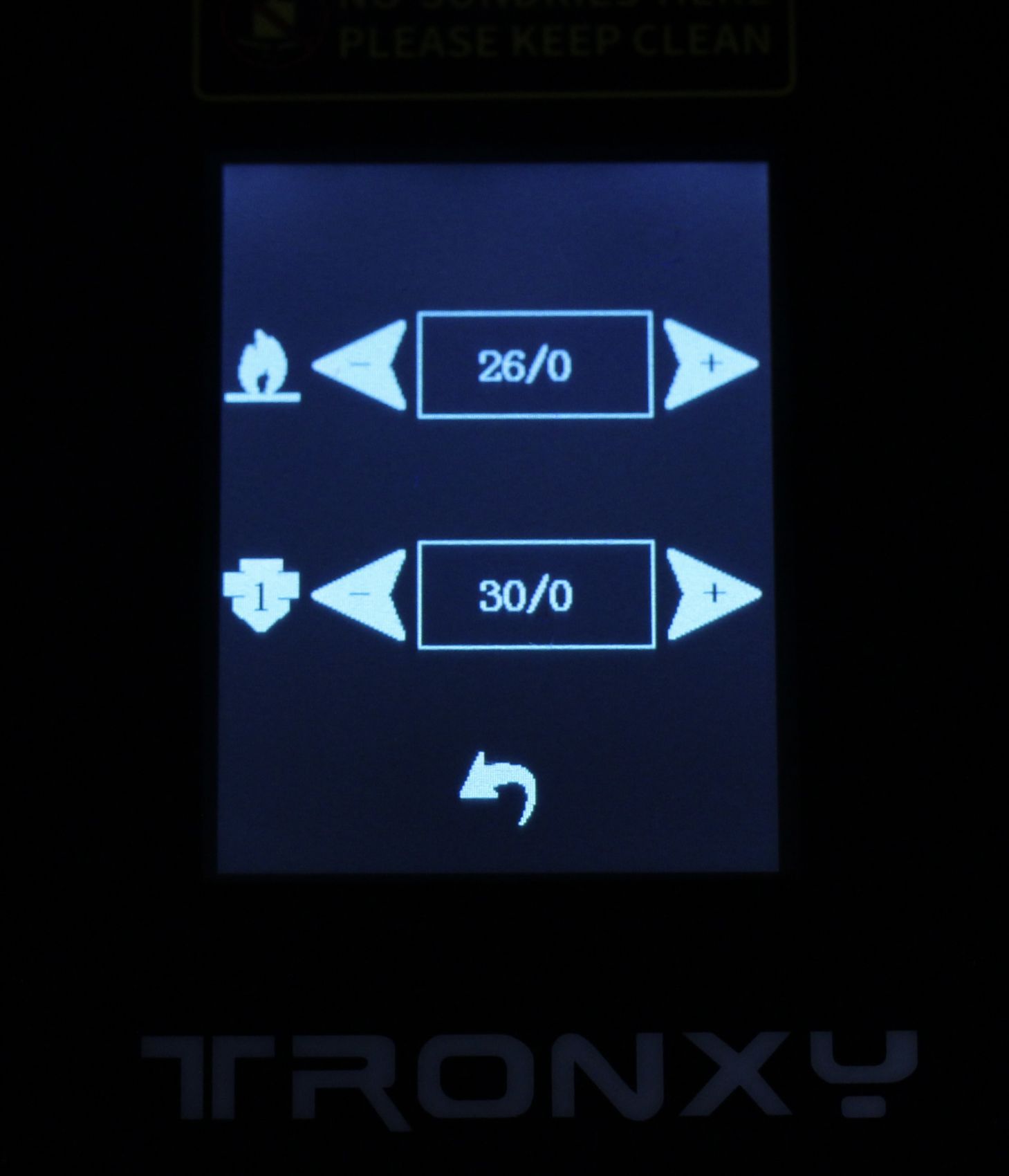 TRONXY CRUX 1 Screen Interface2 | TRONXY CRUX 1 Review