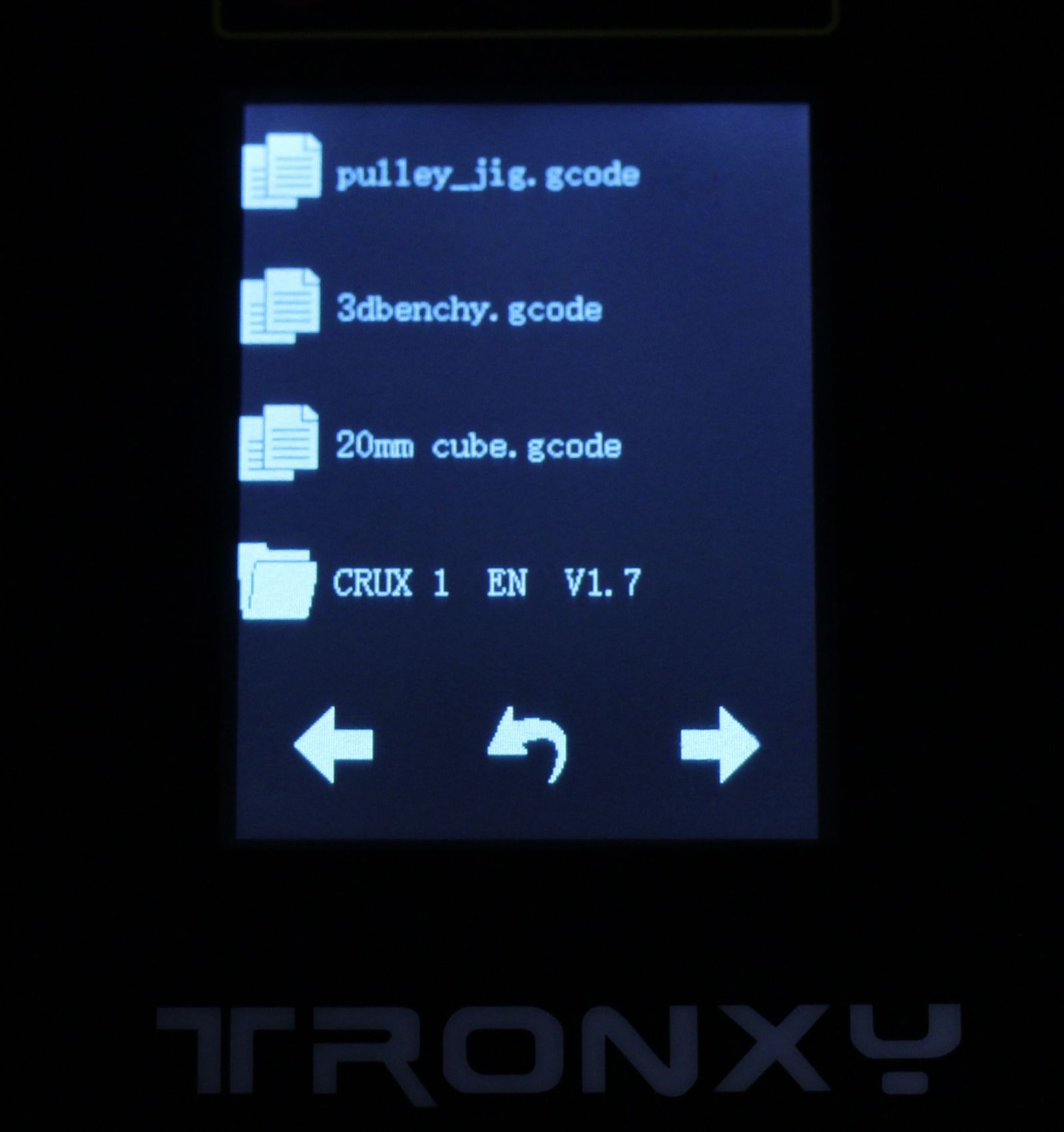 TRONXY CRUX 1 Screen Interface3 | TRONXY CRUX 1 Review
