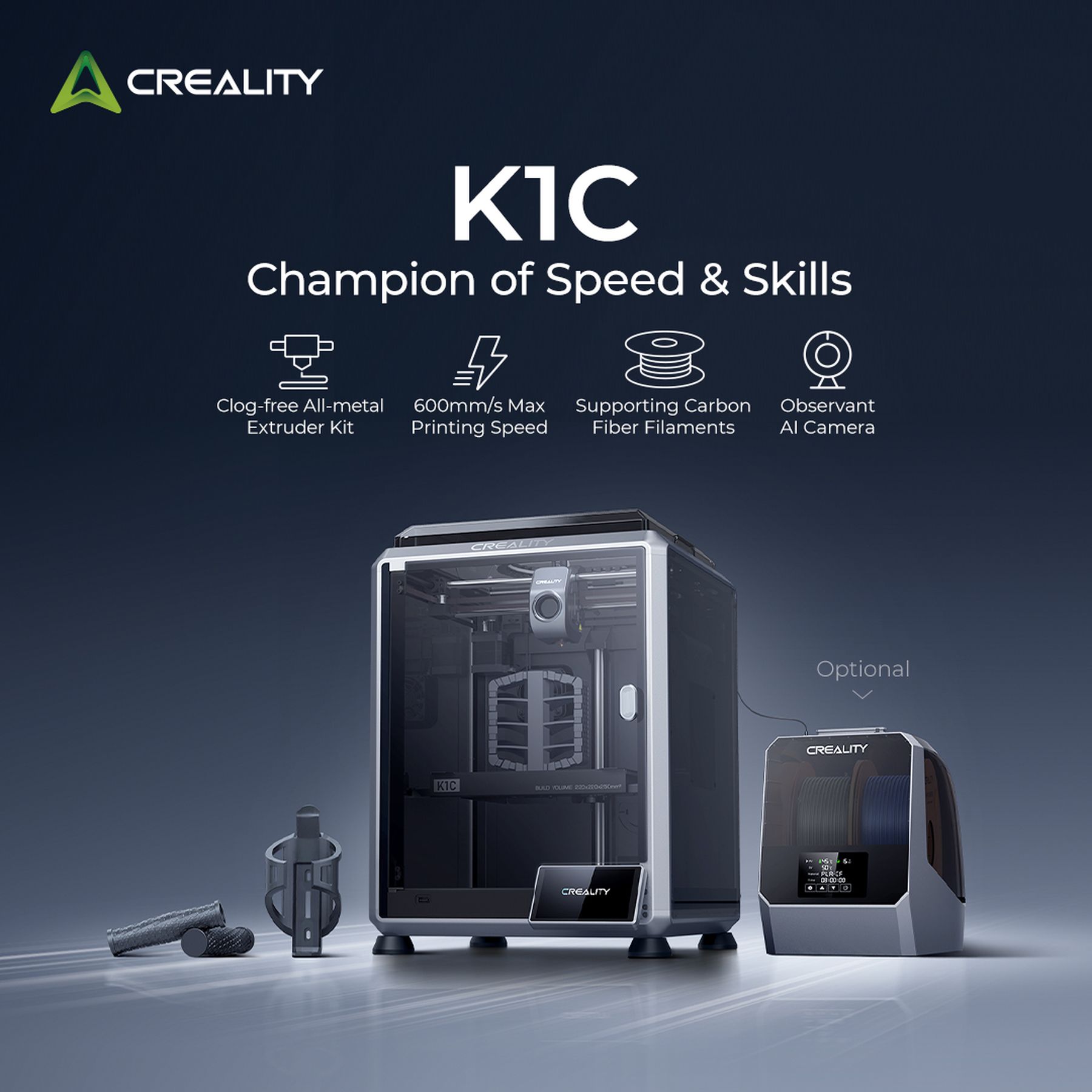 Creality K1C 3D Printer | Creality K1C 3D Printer: New Champion of Speed and Skill