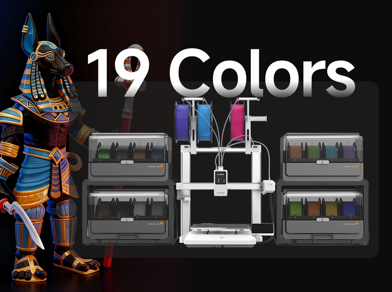 Kobra X 19 colors | Discover the Anycubic Kobra X: Revolutionizing 3D Printing for Everyone